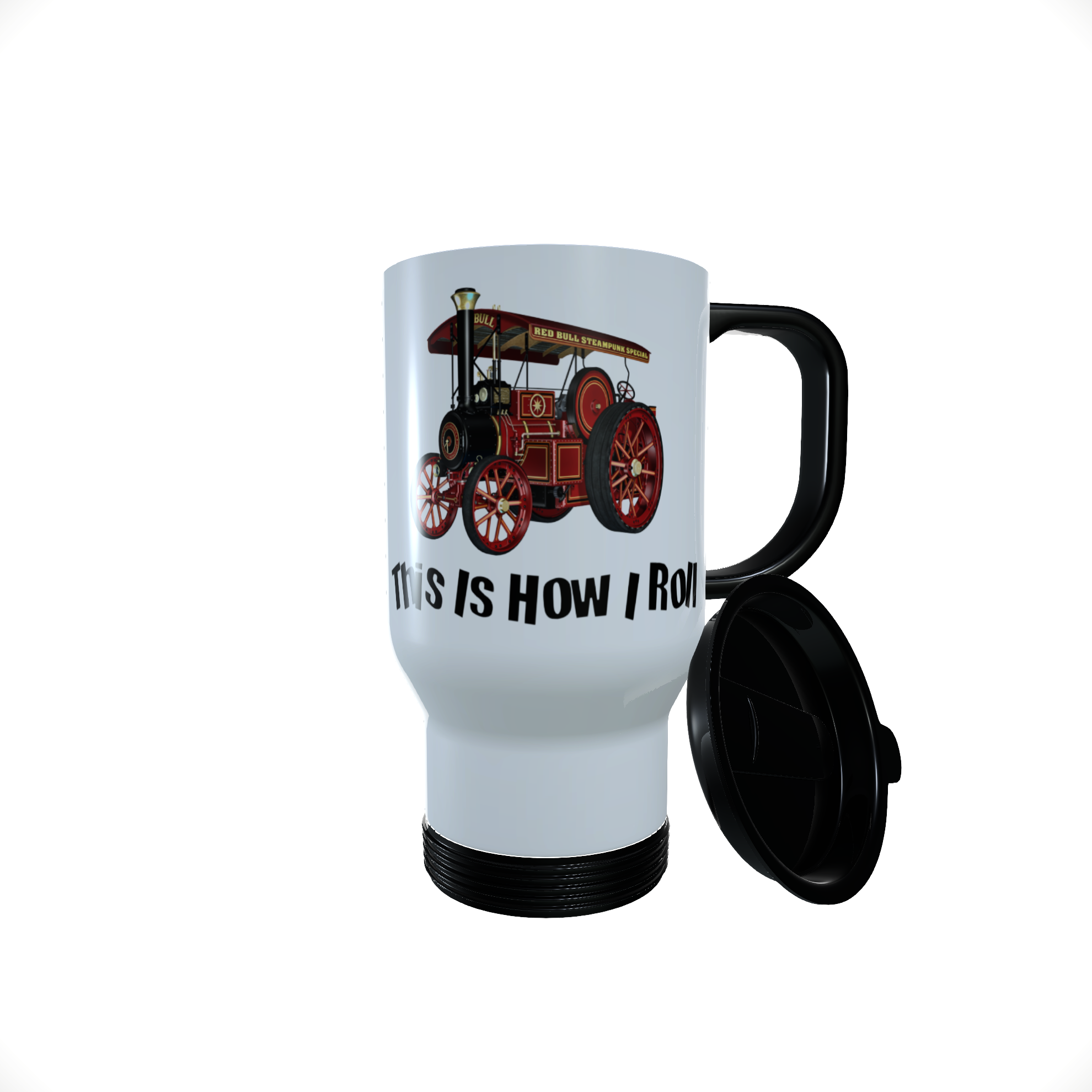 Steam Engine Travel Mug - This is how I roll, Tractor Travel Mug